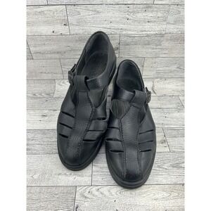 Mephisto Cool-Air Black Leather Fisherman T-Strap Shoes 6A7330902 Women Sz 7